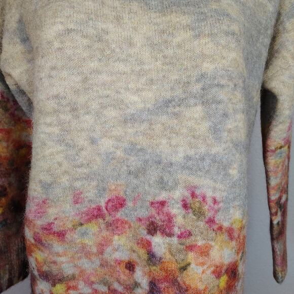 J.Crew Collection Alpaca–Merino Watercolor Floral Oversized Tunic Sweater NWT S - Picture 15 of 16